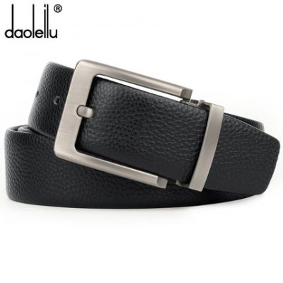 Thắt lưng mềm da nam triều 2021 mới kinh doanh giản dị nguyên chất lớp đầu tiên da bò chốt khóa thắt lưng màu đen