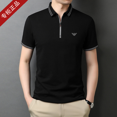 2022 mùa hè mới Armani dành cho nam giới đích thực cotton giản dị của nam giới trung niên ngắn tay ve áo POLO Áo phông