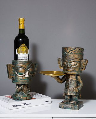 Sáng tạo Văn hóa và Sáng tạo Sanxingdui Lưu trữ trong nhà Đồ trang trí Mặt nạ dọc bằng đồng Tủ sách lưu niệm Tủ sách trang trí trên máy tính để bàn Giá đỡ bút