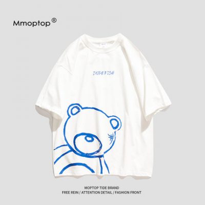Mmoptop phiên bản Hàn Quốc trong quần áo thun nam ngắn tay cotton hàng hiệu rộng rãi vài chiếc áo sơ mi nam đáy