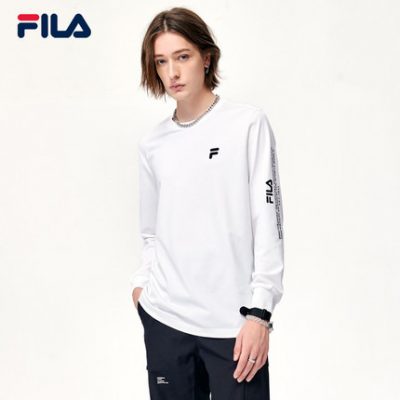 FILA Fila chính thức của nam giới áo thun dài tay 2022 mùa xuân mới đơn giản giản dị cổ tròn vải bông tinh khiết bên trong