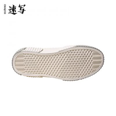 Phác thảo của nam giới thể thao mùa xuân mùa hè Giày thông thường Màu tương phản Giày bảng dễ dàng xây dựng ngón chân tròn Giày cao su Tide Thương hiệu chính thức Màu trắng