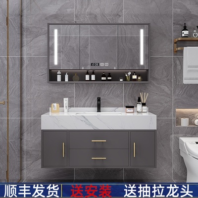 Slate đá cẩm thạch tủ phòng tắm kết hợp phòng tắm tối giản hiện đại chậu rửa chậu rửa chậu rửa mặt ánh sáng bộ sang trọng