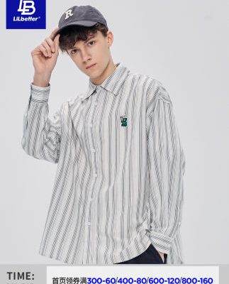 Lilbetter nam áo sơ mi sọc phù hợp tất cả các trận đấu Nhật Bản áo sơ mi thủy triều thương hiệu đẹp trai hàng đầu 2022 quần áo mới LB