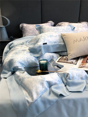 Xu hướng thời trang DI Olympic shading in kỹ thuật số Bộ đồ giường bộ đồ giường cao cấp Lenzing Lyocell Tencel dệt gia dụng bốn mảnh