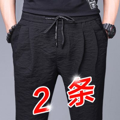 Mùa hè vải lanh cotton quần vải lanh mùa hè quần của nam giới mùa hè mỏng băng lụa thể thao quần tây nam quần dài