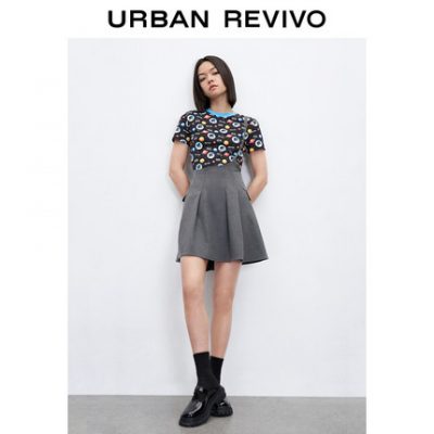UR2022 mùa xuân mới của phụ nữ thời trang mát mẻ chuỗi váy xếp ly WV13S5AN2000