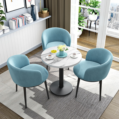 Bàn tiếp tân đơn giản và ghế. Bàn tròn đàm phán kinh doanh. Bàn văn phòng tiếp tân Bàn bộ phận bán hàng nghỉ ngơi ghế sofa nhỏ