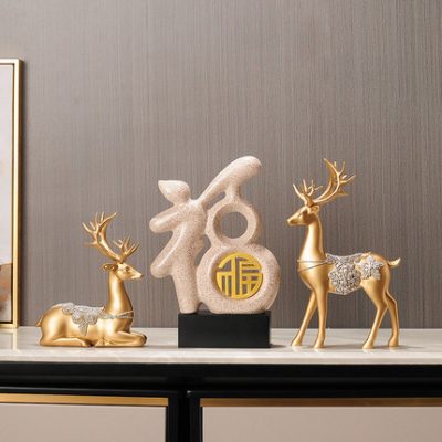 Tủ tivi hiện đại trang trí nhà nhẹ hiên phòng khách sang trọng Tủ rượu chữ Phúc nhẹ nhàng trang trí Trung Quốc quà tân gia