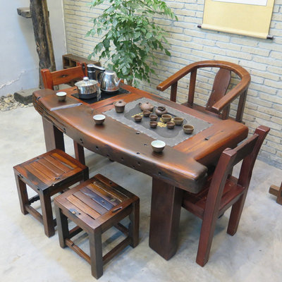 Bàn trà gỗ tàu cũ Bàn trà gỗ kung fu rắn Bàn trà thư giãn hình đặc biệt Trung Quốc bàn trà phòng khách tiết kiệm bàn ghế kết hợp