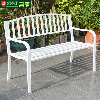 Ghế công viên Mojia Ghế ngoài trời Ghế dài ngoài trời Ghế thư giãn Ghế hàng Ghế nhựa Gỗ rèn sắt lưng Ghế công viên