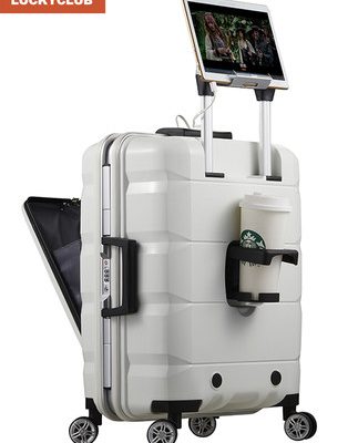 Vali Lucky Club phía trước để máy tính Vali hành lý nam nữ có mật khẩu Vali du lịch kinh doanh có bánh xe Vali nhỏ 20 inch