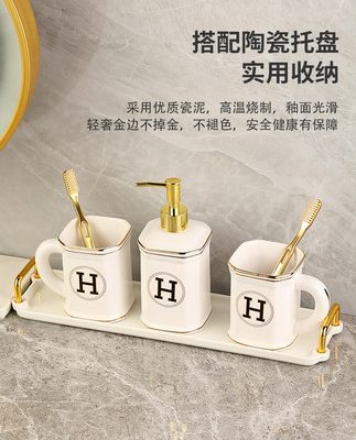 Bộ chậu rửa 5 món cao cấp nhẹ sang trọng Phòng tắm Bắc Âu cung cấp bộ mẫu khay chậu rửa hiện đại