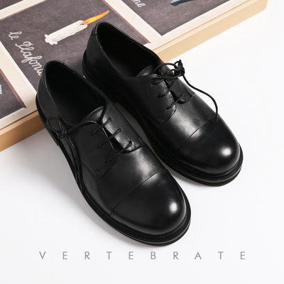 Đàn ông có xương sống của đàn ông Nhật Bản văn học và nghệ thuật retro phong cách Harajuku ngón chân tròn lớp da bò giày da lớn