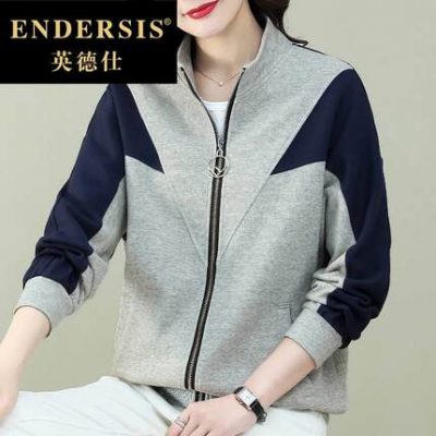 Thể thao áo khoác ngắn của phụ nữ 2022 mùa xuân của phụ nữ trung niên của phụ nữ rộng rãi đồng phục bóng chày giản dị áo khoác phù hợp với tất cả các trận đấu DM0227