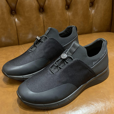 Biyin Lefen dành cho nam giới đích thực 21 quầy của nam giới mới màu đen có dây đàn hồi giày thường