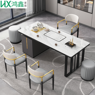 Bàn trà đá phiến sang trọng nhẹ Bàn trà ban công văn phòng tối giản hiện đại Bàn trà phòng khách Bàn trà Kung Fu và ấm đun nước tất cả trong một