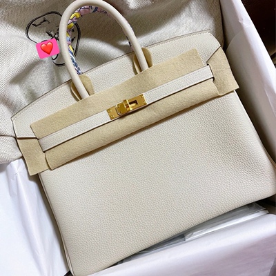 Túi bạch kim cao cấp nhập khẩu Togo da bò vải thiều túi xách da hạt 25 / 30CM sợi sáp ong thủ công