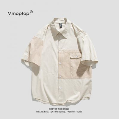 Mmoptop mùa hè mơ đôi áo sơ mi nam in triều áo sơ mi nam hàng hiệu phiên bản hàn quốc áo khoác nam lỏng lẻo