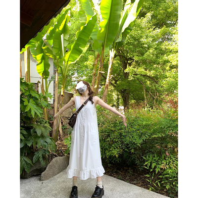 SUNNYDAND "Cô gái Hy Lạp ở đài phun nước Trevi" tự chế bằng vải bông Tencel kiểu Pháp không tay