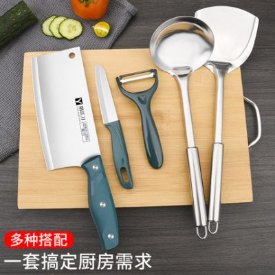 Bộ dao nhà bếp bộ dao nhà bếp gia đình dao thớt hai trong một dao gọt trái cây bằng thép không gỉ dụng cụ nhà bếp dao thái sắc bén