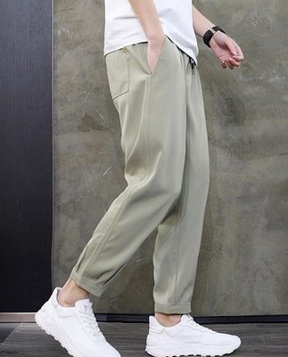 Mùa hè màu sáng quần âu rộng rãi của nam giới xu hướng mùa hè harem quần legging thể thao quần của nam giới thủy triều thương hiệu quần thẳng chín điểm