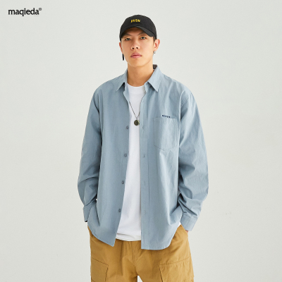 Macheda mùa xuân của nam giới áo sơ mi trắng kết hợp toàn bộ phong cách Hồng Kông Nhật Bản mùa thu hàng đầu áo sơ mi dài tay rộng rãi hợp thời trang