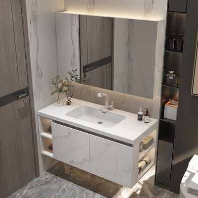 Tủ phòng tắm một chậu chậu rửa kết hợp tủ chậu hiện đại tối giản nhẹ nhàng sang trọng chậu rửa căn hộ chung cư nhỏ chậu rửa nhà tắm