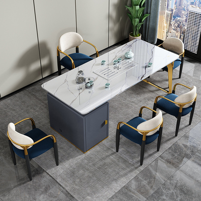 Bàn trà đá phiến sang trọng nhẹ kết hợp bàn ghế văn phòng hiện đại đơn giản bàn trà kung fu phòng khách một tấm bàn trà ban công