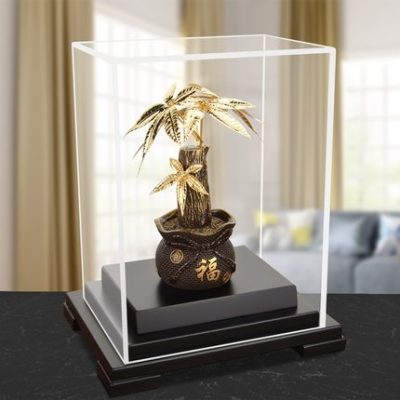 Lá vàng cây tài lộc cây tiền trang trí cây may mắn nhà tủ rượu trang trí đồ thủ công trang trí phòng khách món quà khai trương