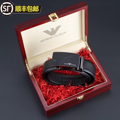 Armani nam thắt lưng da khóa tự động sang trọng cao cấp thương hiệu cao cấp kinh doanh lớp đầu tiên thắt lưng da thường thắt lưng