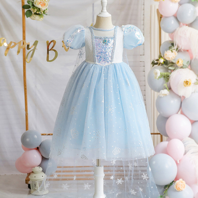 Váy công chúa Liuyi Aisha mới cho bé mùa hè Frozen Aisha girls 2022 váy lưới cao cấp