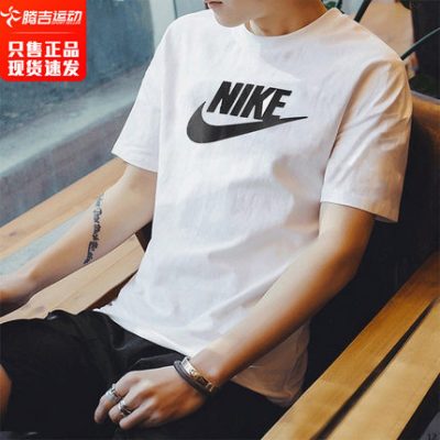 Nike Nike ngắn tay nam giới chính thức hàng đầu mùa hè áo thun thể thao nam thường nửa tay áo thun cotton cổ tròn nam