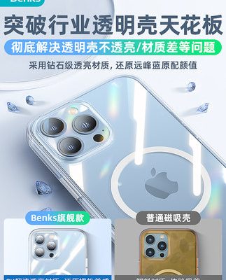Ốp lưng điện thoại di động Benks Apple 13 trong suốt iPhone12promax từ tính magsafe vỏ bảo vệ mới mini siêu mỏng siêu mỏng bao gồm tất cả các loại cao cấp chống rơi chống dấu vân tay chính thức phụ nữ cao cấp