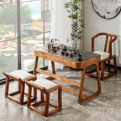 Bàn trà ban công và ghế kết hợp bàn trà kung fu Trung Quốc mới Bàn trà gỗ nghệ thuật Zen đơn giản gia đình bàn trà nhỏ