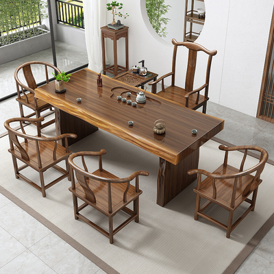 Bàn trà lớn bàn ghế kết hợp bàn trà văn phòng bàn hội nghị Bàn trà Kung Fu bộ bàn trà nguyên khối bàn cà phê gỗ nguyên tấm