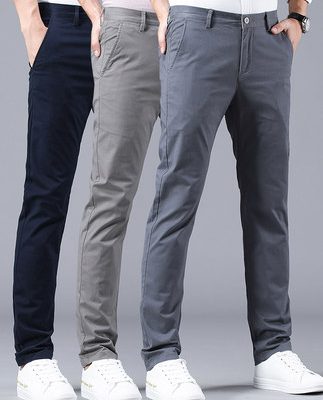 Quần tây nam mỏng mùa hè của nam giới thanh niên nam quần dài cotton quần nam rộng rãi quần nam giới quần âu