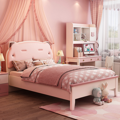 Giường trẻ em cô gái giường công chúa phòng ngủ cô gái giường đơn căn hộ nhỏ đồ nội thất túi mềm 1,35 mét thanh thiếu niên