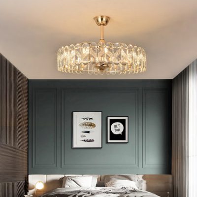 Đèn quạt pha lê 2021 ánh sáng mới sang trọng phòng khách phòng ăn vô hình quạt trần đèn nhà phòng ngủ quạt ánh sáng tất cả trong một