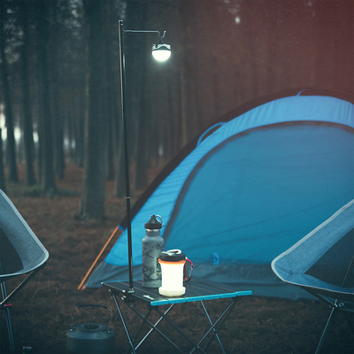 bushcraft ngoài trời đa chức năng ánh sáng lưỡng cư đứng di động gấp hợp kim nhôm cột đèn chiếu sáng công viên cắm trại