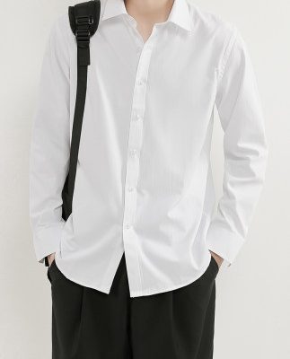 2022 mùa xuân và mùa thu mới của nam giới áo sơ mi dài tay DK Nhật Bản giản dị áo sơ mi trắng đáy ngắn tay áo khoác inch mùa hè