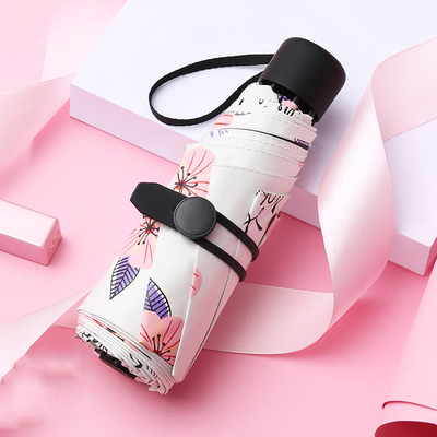 Ô của phụ nữ nắng và mưa ô gấp năm lần mini siêu nhẹ bằng tay ô che nắng chống nắng bảo vệ tia cực tím che nắng ngoài trời