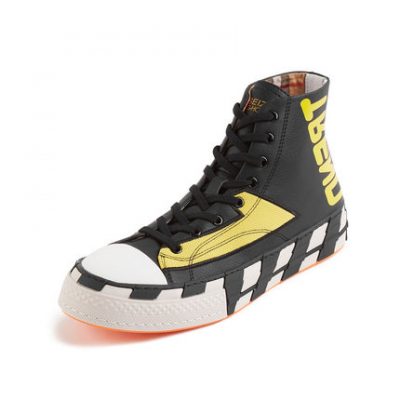 Rõ ràng gxg jeasn nam mùa thu thanh niên nam giới tương phản màu in giày giản dị màu đường phố phù hợp với giày cao cổ giày nam