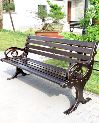 Ghế công viên ngoài trời băng ghế nhôm đúc còn lại ghế đẩu giải trí ba người ngồi ngoài trời cộng đồng ngoài trời dải dài băng ghế sau