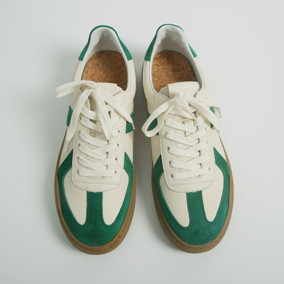 SOUTHPAW + 1 cửa hàng quần áo nam mới mùa xuân thanh niên lớp đầu tiên da bò ren-up đầu tròn hàng ngày giày thường đơn giản