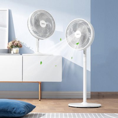 Quạt tích điện Midea quạt sàn gia đình 7 cánh quạt đứng công dụng kép phòng ngủ quạt lắc đầu âm thanh nhẹ tiết kiệm điện năng lượng gió lớn quạt điện