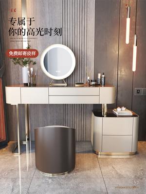 Bàn trang điểm kính cường lực sang trọng ánh sáng mới đơn giản phòng ngủ hiện đại bàn trang điểm bằng gỗ nguyên khối căn hộ nhỏ tủ lưu trữ cao cấp