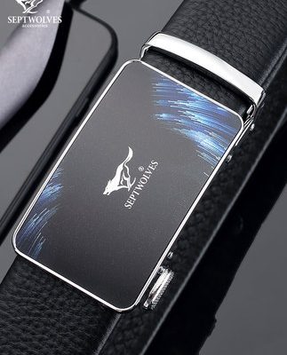 Thắt lưng nam Septwolves thắt lưng da nam triều 2021 mới trẻ trung khóa tự động thắt lưng da bò nguyên chất cao cấp công sở