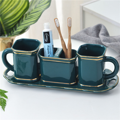 Ánh sáng sang trọng trong nước súc miệng cốc phòng tắm đồ dùng phòng tắm năm mảnh