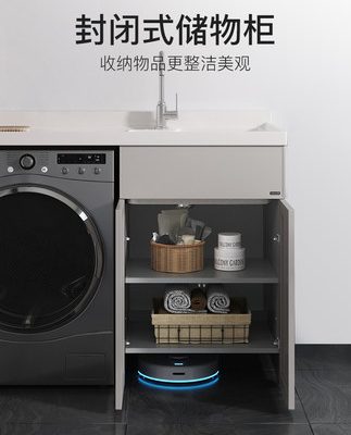 Máy giặt tích hợp tủ ban công giặt chậu rửa bể bơi không gian chậu rửa nhôm đồng hành tủ kết hợp tủ tùy chỉnh